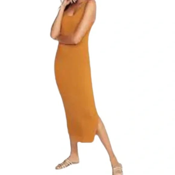 Old Navy fitted midi tank dress burnt orange xl - Picture 3 of 8